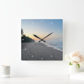 壁カスタム時計(自分の写真や文字を追加) スクエア壁時計 (ホーム)