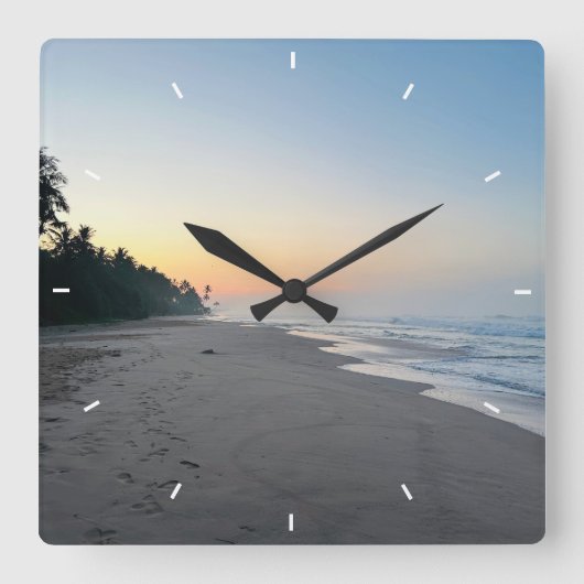 壁カスタム時計(自分の写真や文字を追加) スクエア壁時計 (正面)