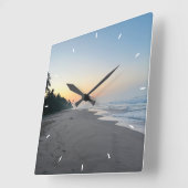 壁カスタム時計(自分の写真や文字を追加) スクエア壁時計 (傾斜)