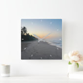 壁カスタム時計(自分の写真や文字を追加) スクエア壁時計 (ホーム)