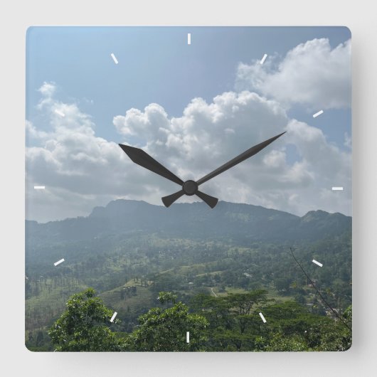 壁カスタム時計(自分の写真や文字を追加) スクエア壁時計 (正面)