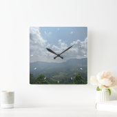 壁カスタム時計(自分の写真や文字を追加) スクエア壁時計 (ホーム)