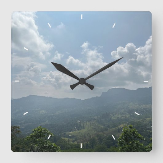 壁カスタム時計(自分の写真や文字を追加) スクエア壁時計 (正面)