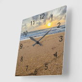 壁カスタム時計(自分の写真や文字を追加) スクエア壁時計 (傾斜)