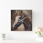 壁カスタム時計(自分の写真や文字を追加) スクエア壁時計 (ホーム)