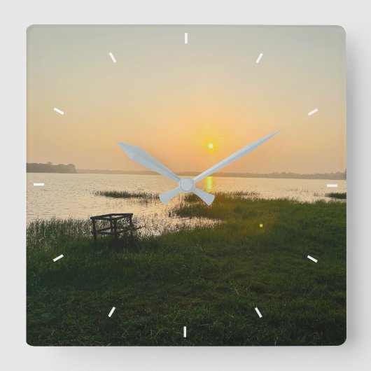 壁カスタム時計(自分の写真や文字を追加) スクエア壁時計 (正面)