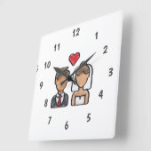 壁カスタム時計(自分の写真や文字を追加) スクエア壁時計 (傾斜)