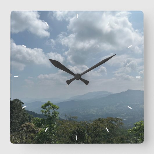 壁カスタム時計(自分の写真や文字を追加) スクエア壁時計 (正面)