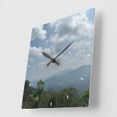 壁カスタム時計(自分の写真や文字を追加) スクエア壁時計 (傾斜)