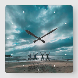 壁カスタム時計(自分の写真や文字を追加) スクエア壁時計