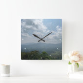 壁カスタム時計(自分の写真や文字を追加) スクエア壁時計 (ホーム)