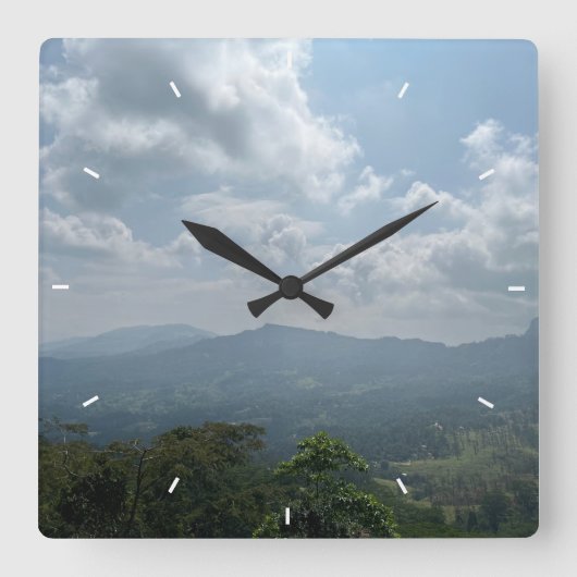 壁カスタム時計(自分の写真や文字を追加) スクエア壁時計 (正面)