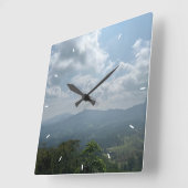 壁カスタム時計(自分の写真や文字を追加) スクエア壁時計 (傾斜)