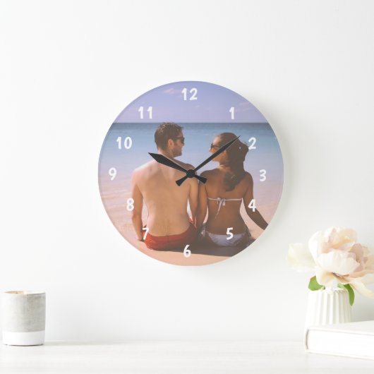 壁カスタム時計(自分の写真や文字を追加) ラージ壁時計 (ホーム)