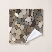 壁カラフル石パターン バスタオルセット (ウォッシュタオル)