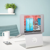 壁カラフル、ドア及びシャッター シール (デスク上のノートパソコン)