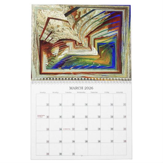 壁カレンダー抽象芸術寸法 カレンダー (3月 2026)