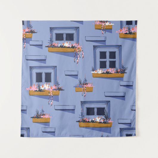 壁クール窓の夏のパターン タペストリー (正面)