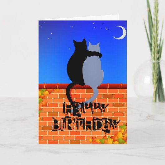 壁クール誕生日カードの猫 カード (正面)