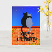 壁クール誕生日カードの猫 カード (黄色い花)