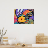 壁グラフィティアイズ平和と愛メッセージポスター ポスター (キッチン)