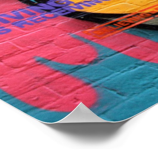 壁グラフィティアイズ平和と愛メッセージポスター ポスター (角)