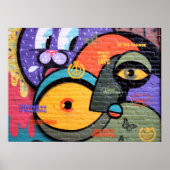 壁グラフィティアイズ平和と愛メッセージポスター ポスター (正面)