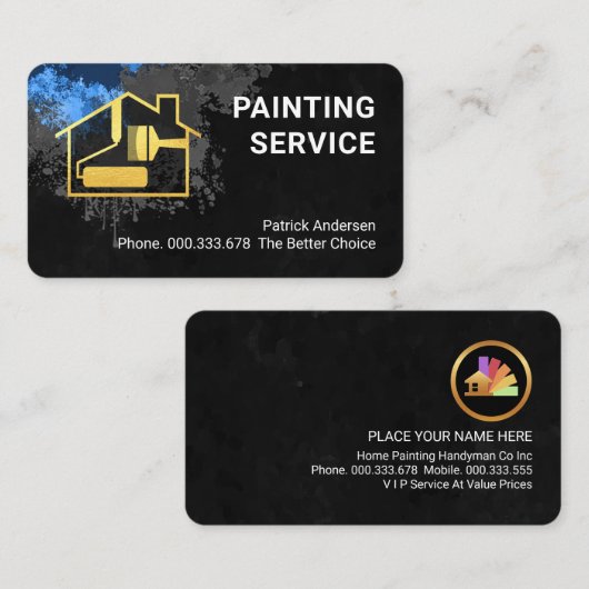 壁グランジ絵を描画家サービス 名刺 (正面/裏面)