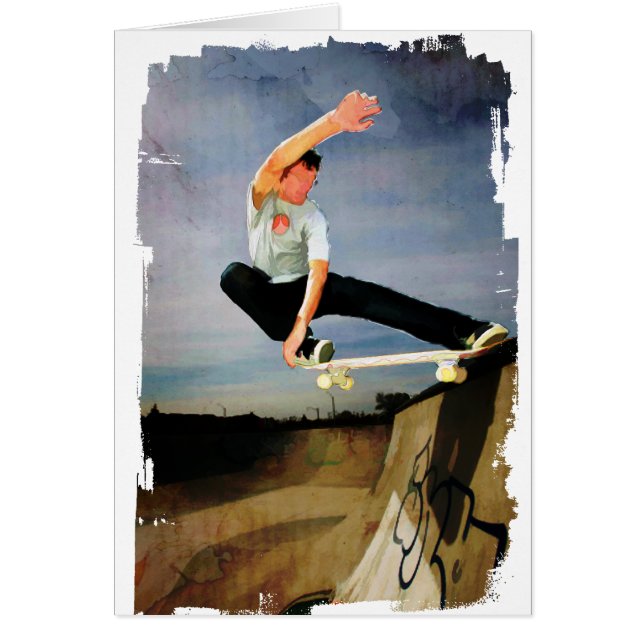 壁スケートボードをします (正面)