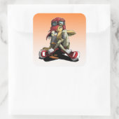 壁ステッ絵を描ク スクエアシール (バッグ)