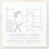 壁タイラーまたは壁タイリング ガラスコースター (裏面)