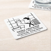 壁タイラーまたは壁タイリング スクエアペーパーコースター (アングル)