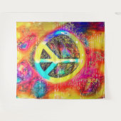 壁タペストリーまたは写真の背景レトロ平和サイン タペストリー (正面(横))