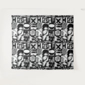 壁タペストリーまたは写真の背景白黒文字 タペストリー (正面(横))