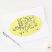 壁テスト楕円ステッカー 楕円形シール (封筒)