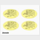 壁テスト楕円ステッカー 楕円形シール (シート)