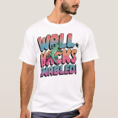 壁ハック有効 - 面白いゲーミングトカゲ ピクセルアート Tシャツ (正面)