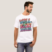 壁ハック有効 - 面白いゲーミングトカゲ ピクセルアート Tシャツ (正面フル)