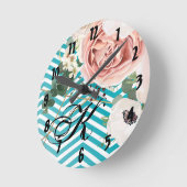 壁パーソナライズされた時計の幾何学的バラシボロンティー ラウンド壁時計 (傾斜)