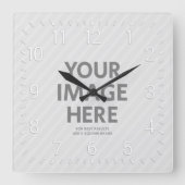 壁パーソナライズされた時計カスタム大角写真 スクエア壁時計 (正面)