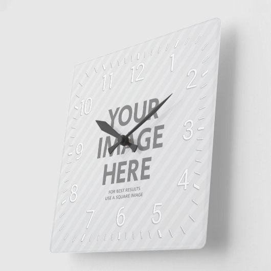 壁パーソナライズされた時計カスタム大角写真 スクエア壁時計 (傾斜)