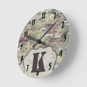 壁パーソナライズされた時計陸軍OCP迷彩柄ユニフォーム迷彩柄 ラウンド壁時計 (傾斜)