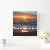 壁パーソナライズされた時計 スクエア壁時計 (ホーム)