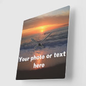 壁パーソナライズされた時計 スクエア壁時計 (傾斜)