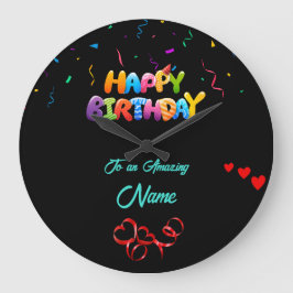 壁パーソナライズされた時計 – ユニーク誕生日 ラージ壁時計