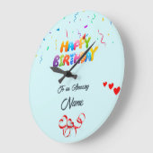 壁パーソナライズされた時計 – ユニーク誕生日 ラージ壁時計 (傾斜)