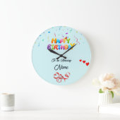 壁パーソナライズされた時計 – ユニーク誕生日 ラージ壁時計 (ホーム)