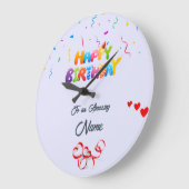 壁パーソナライズされた時計 – ユニーク誕生日 ラージ壁時計 (傾斜)