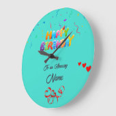 壁パーソナライズされた時計 – ユニーク誕生日 ラージ壁時計 (傾斜)