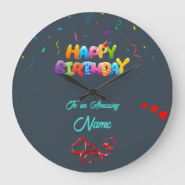 壁パーソナライズされた時計 – ユニーク誕生日 ラージ壁時計